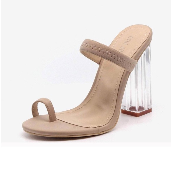 "Clearly" Block Heels - Nude - Picture 4 of 5